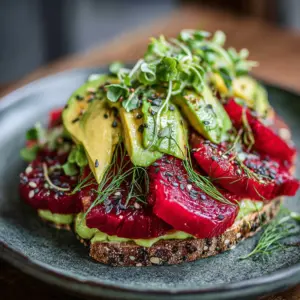 Rote Bete Carpaccio auf Avocadocreme: Das gesunde Rezept für einen Genussmoment