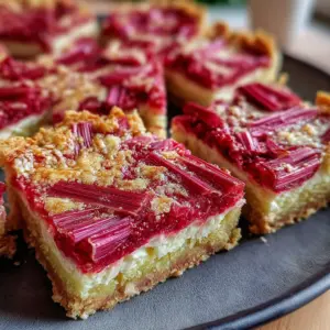 Unwiderstehliches Rhabarberriegel Rezept mit Frischkäse für fruchtigen Genuss