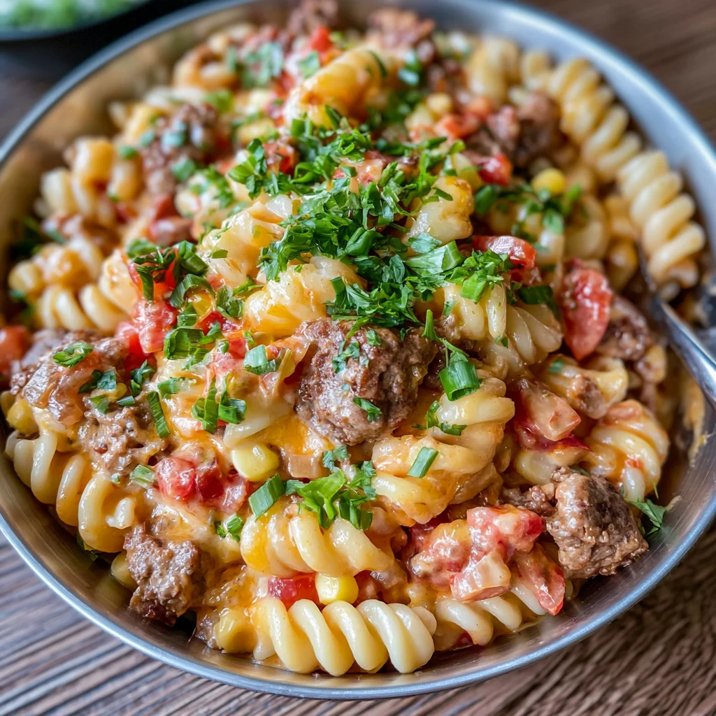 Käse-Liebe: Das unwiderstehliche Rezept für cremige Cheeseburger-Pasta!