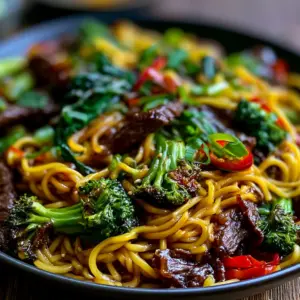 Knuspriges Rindfleisch mit Brokkoli-Nudeln: Das schnelle Rezept für ein unwiderstehliches Abendessen!
