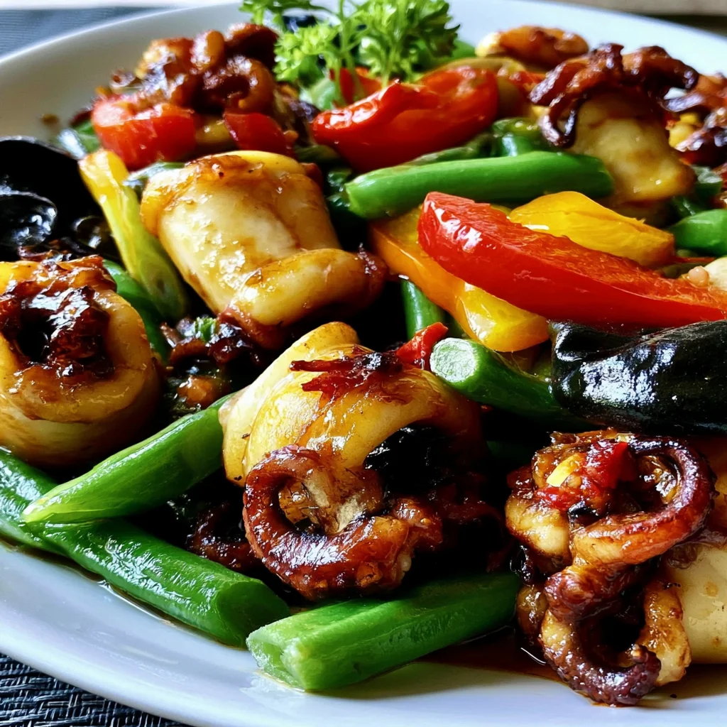Schnell gebratener Tintenfisch mit schwarzer Bohne: Das einfache Rezept für ein Gourmet-Gericht!