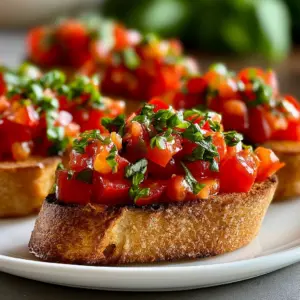 Sonnige Tomaten-Bruschetta mit Basilikumzauber: Das einfache Rezept für den perfekten Snack!