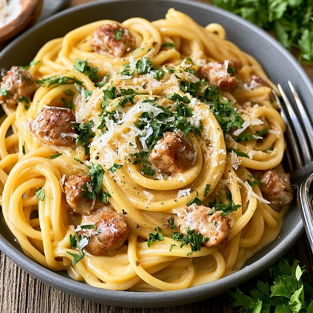 Cremige Salsiccia-Carbonara: Das einfache Rezept für ein unwiderstehliches Pasta-Vergnügen!
