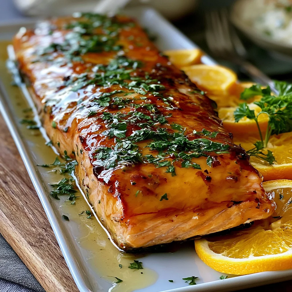 Gebackener Orangen-Lachs mit Honig-Senf-Glasur: Das einfache Rezept für ein festliches Abendessen!
