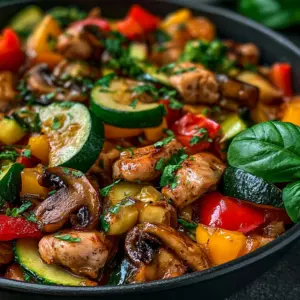 Gesunde Low-Carb Gemüsepfanne mit Geflügel: Schnelles Rezept für ein leichtes Abendessen!