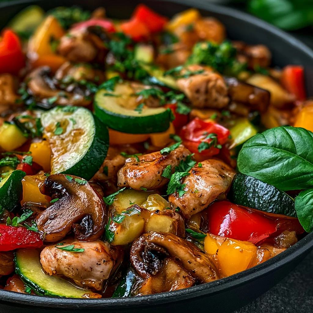 Gesunde Low-Carb Gemüsepfanne mit Geflügel: Schnelles Rezept für ein leichtes Abendessen!