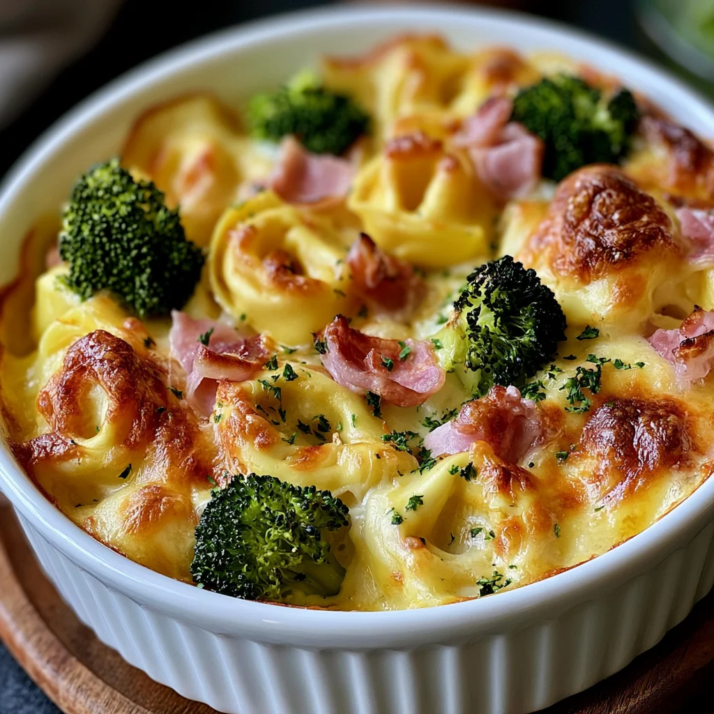 Herzhafter Tortellini Auflauf mit Schinken und Brokkoli – Einfaches Rezept für die ganze Familie!