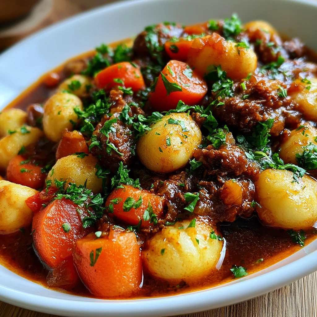 Herzhaftes Gnocchi-Gulasch Rezept für gemütliche Abende