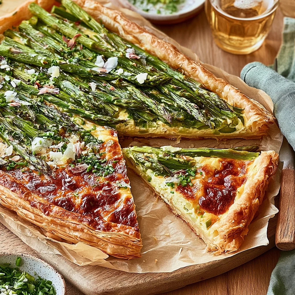 Köstliche Blätterteigtarte mit grünem Spargel – einfaches Rezept für jeden Anlass!