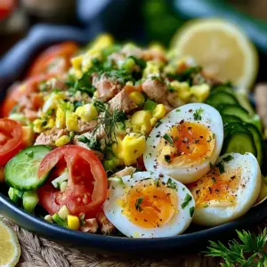 Köstlicher Thunfischsalat mit Ei und Gurke – Einfaches Rezept für gesunde Genussmomente