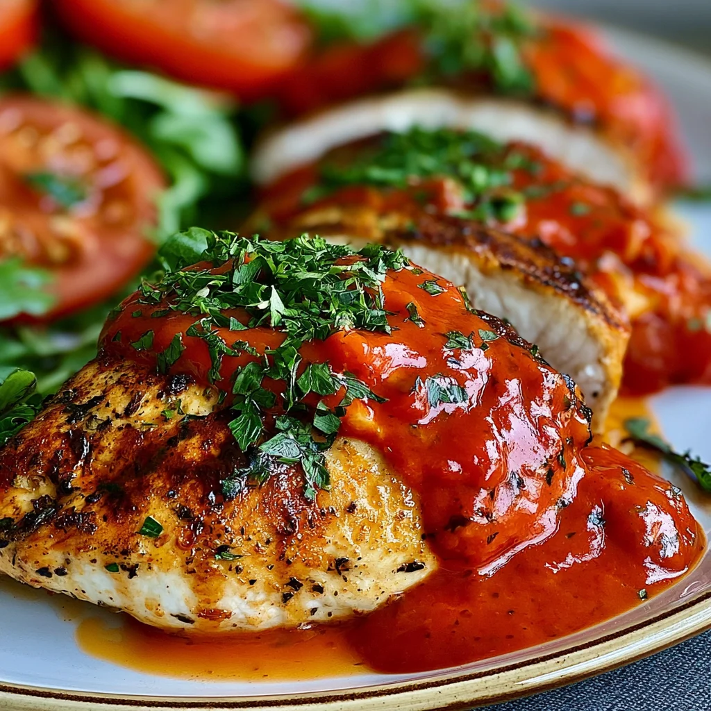 Saftige Hähnchenfilets mit Ajvar-Schmandsauce – Das einfache Rezept für ein Geschmackserlebnis!
